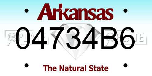 04734B6 Arkansas License Plate