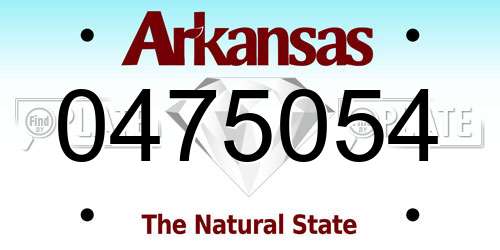 0475054 Arkansas License Plate