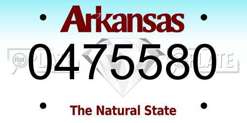 0475580 Arkansas License Plate