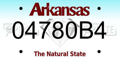 04780B4 Arkansas License Plate