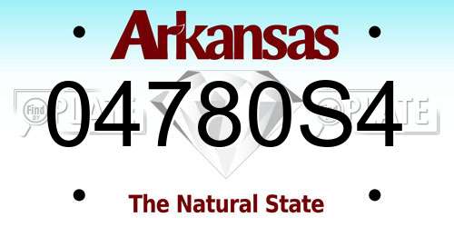 04780S4 Arkansas License Plate