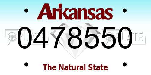 0478550 Arkansas License Plate