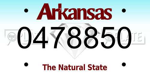 0478850 Arkansas License Plate