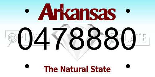 0478880 Arkansas License Plate