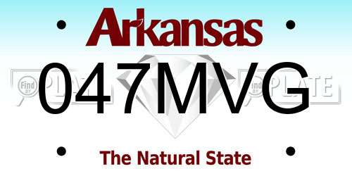 047MVG Arkansas License Plate