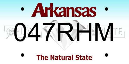 047RHM Arkansas License Plate