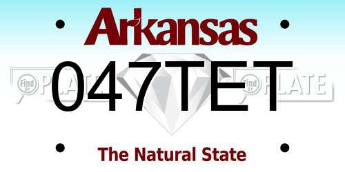 047TET Arkansas License Plate