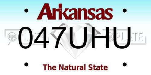 047UHU Arkansas License Plate