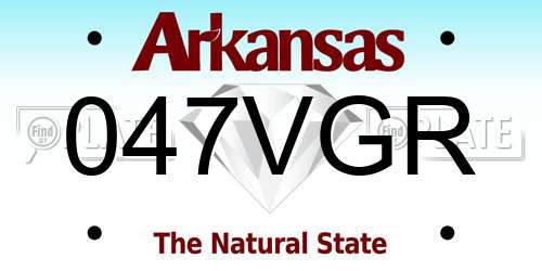 047VGR Arkansas License Plate