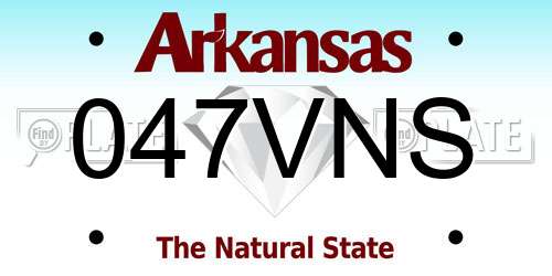 047VNS Arkansas License Plate