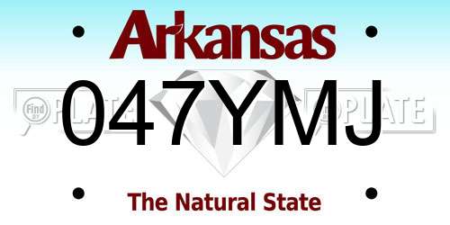 047YMJ Arkansas License Plate