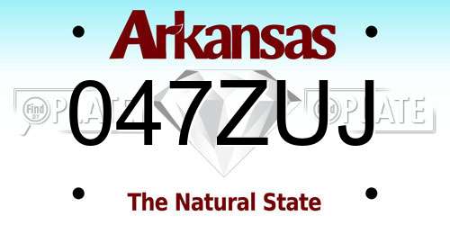 047ZUJ Arkansas License Plate