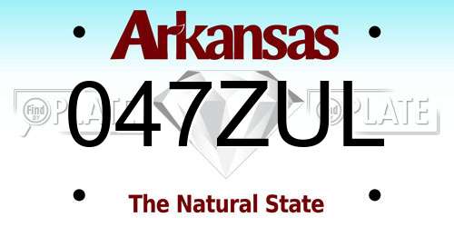 047ZUL Arkansas License Plate