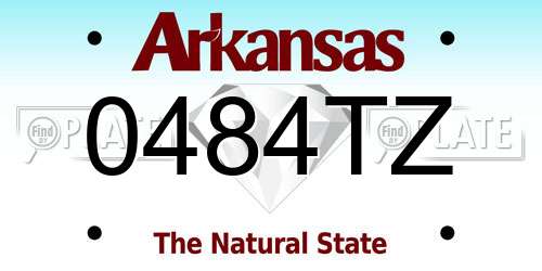 0484TZ Arkansas License Plate