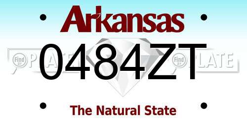 0484ZT Arkansas License Plate