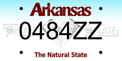 0484ZZ Arkansas License Plate