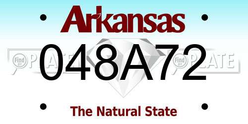 048A72 Arkansas License Plate