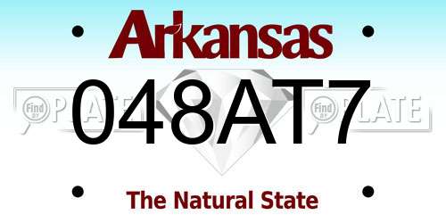 048AT7 Arkansas License Plate