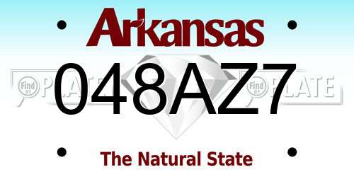 048AZ7 Arkansas License Plate