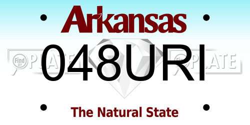 048URI Arkansas License Plate