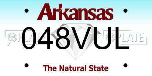 048VUL Arkansas License Plate