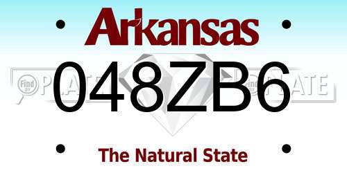 048ZB6 Arkansas License Plate