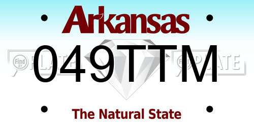049TTM Arkansas License Plate