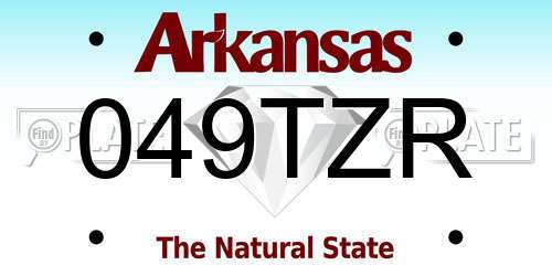 049TZR Arkansas License Plate