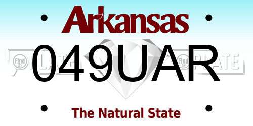 049UAR Arkansas License Plate