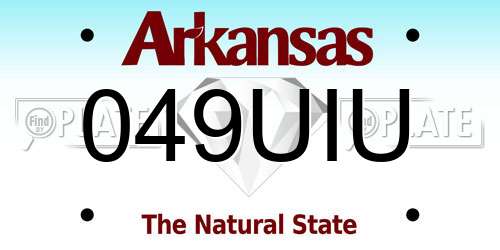 049UIU Arkansas License Plate