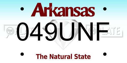 049UNF Arkansas License Plate