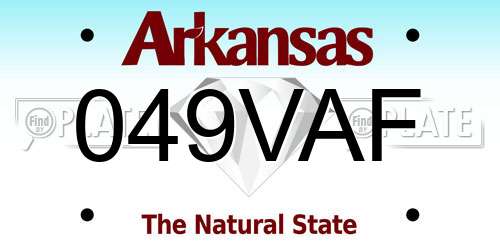 049VAF Arkansas License Plate
