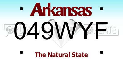 049WYF Arkansas License Plate