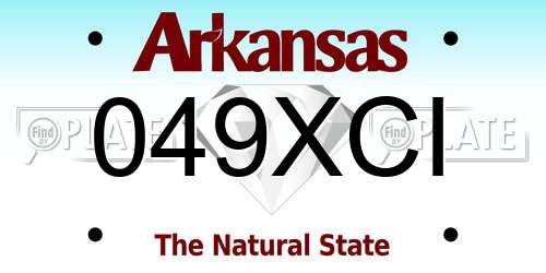 049XCI Arkansas License Plate