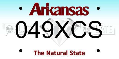 049XCS Arkansas License Plate