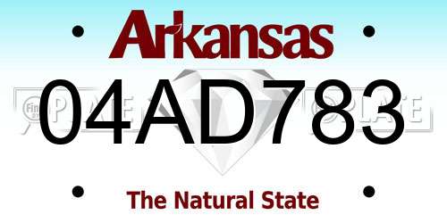 04AD783 Arkansas License Plate