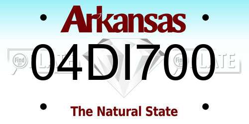 04DI700 Arkansas License Plate