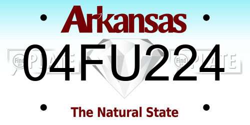 04FU224 Arkansas License Plate