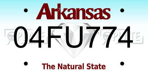 04FU774 Arkansas License Plate