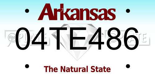 04TE486 Arkansas License Plate