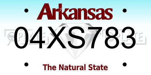 04XS783 Arkansas License Plate