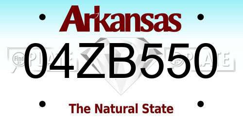 04ZB550 Arkansas License Plate