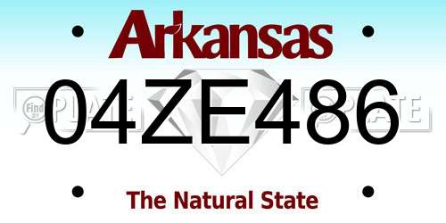 04ZE486 Arkansas License Plate