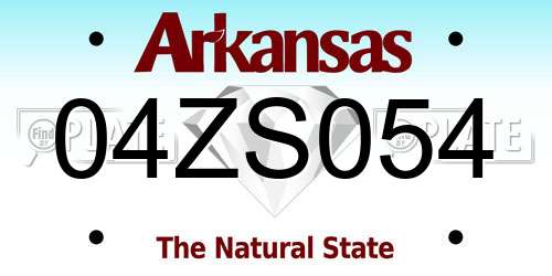 04ZS054 Arkansas License Plate