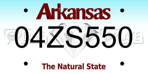 04ZS550 Arkansas License Plate
