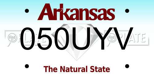 050UYV Arkansas License Plate