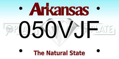050VJF Arkansas License Plate