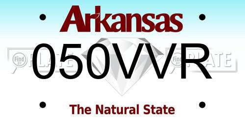 050VVR Arkansas License Plate