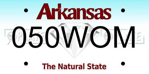 050WOM Arkansas License Plate