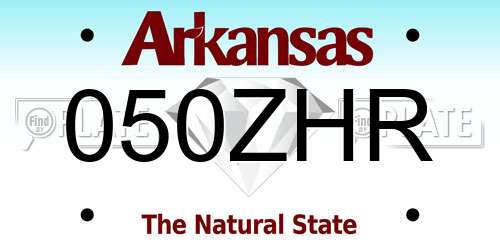 050ZHR Arkansas License Plate